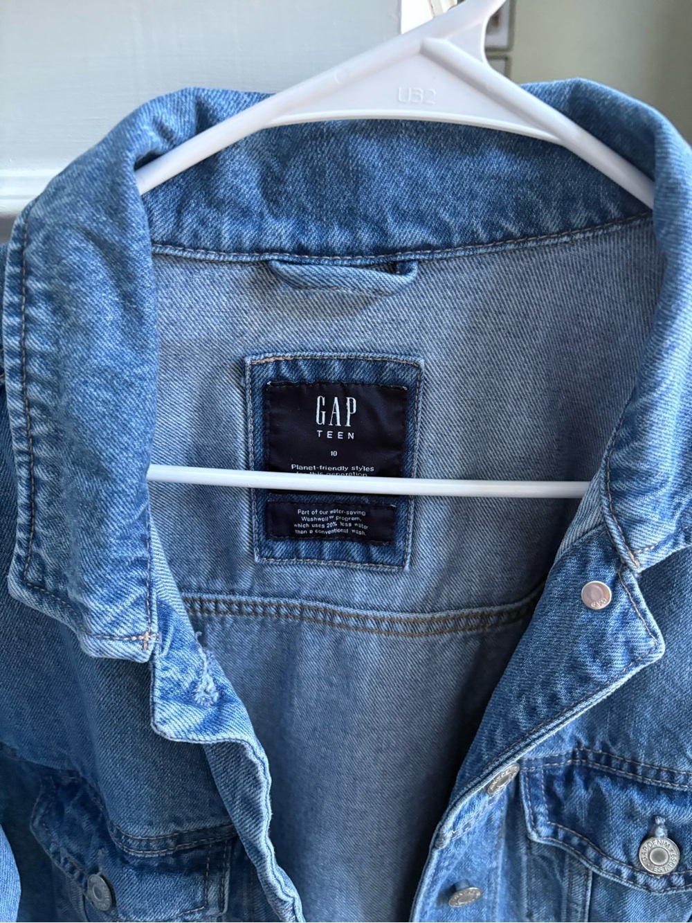 GAP Teen Kids Medium Blue Denim Jacket - Picture 2 of 6